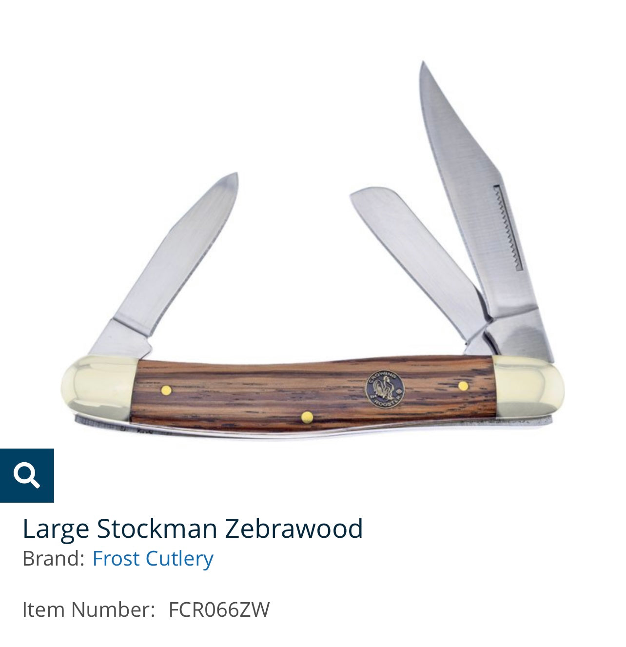 Large Stockman Zebrawood